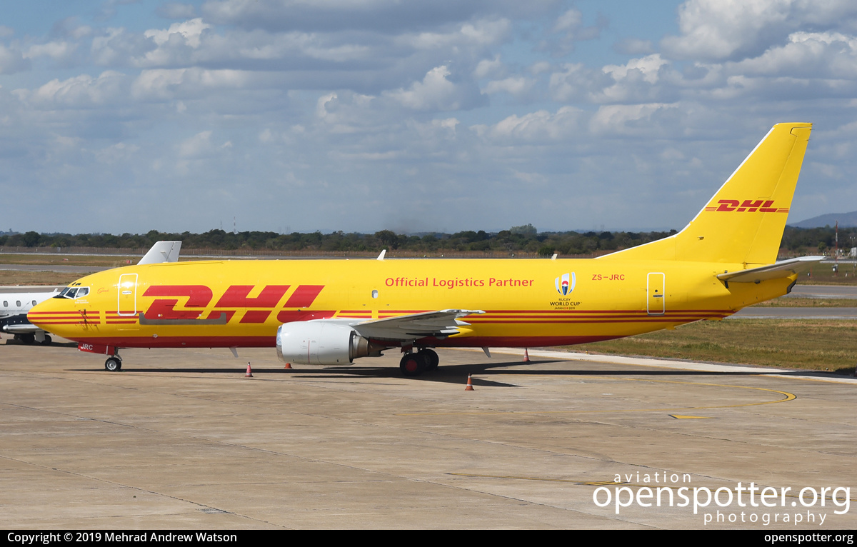 ZS-JRC - DHL Aviation Boeing 737-42J at Lusaka International Airport (LUN/FLLS) taken by Mehrad Andrew Watson | openspotter.org | ID: 61559