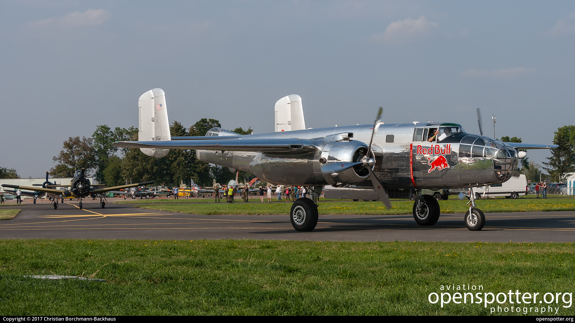 N6123C - Red Bull - The Flying Bulls North American B-25J Mitchell at Radom-Sadków Airport (RDO/EPRA) taken by Christian Borchmann-Backhaus | openspotter.org | ID: 47087