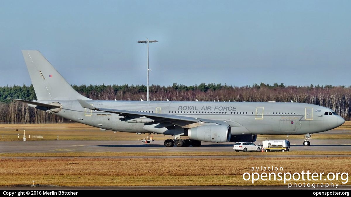 ZZ334 - Royal Air Force Airbus KC2 Voyager (A330-243MRTT) at Hanover-Langenhagen Airport (HAJ/EDDV) taken by Merlin Böttcher | openspotter.org | ID: 37236