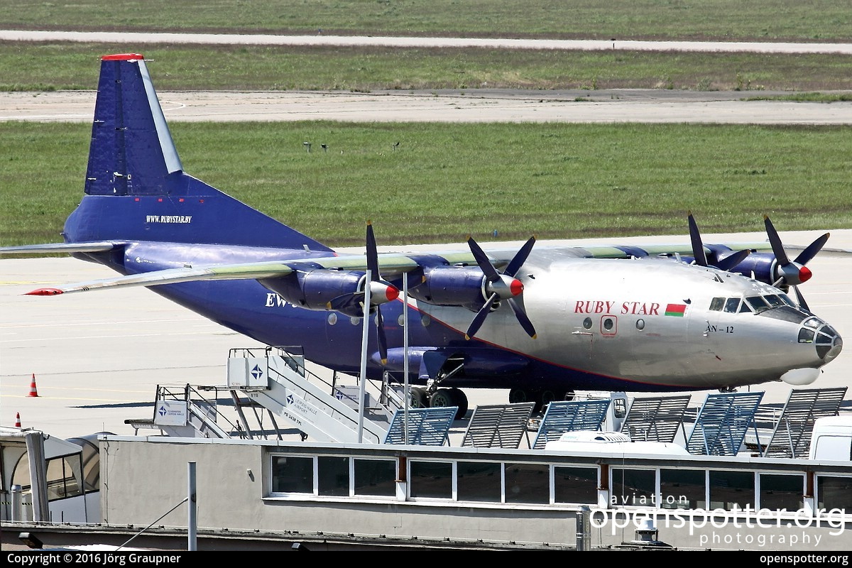 EW-338TI - Rubystar Antonov An-12BP at Leipzig/Halle Airport (LEJ/EDDP) taken by Jörg Graupner | openspotter.org | ID: 29812