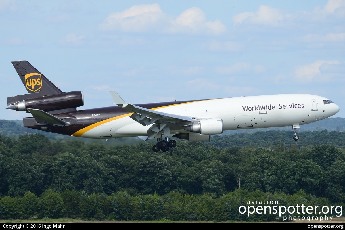 N259UP - United Parcel Service McDonnell Douglas MD-11F at Cologne Bonn Airport (Köln/Bonn - Konrad Adenauer) (CGN/EDDK) taken by Ingo Mahn | openspotter.org | ID: 40247