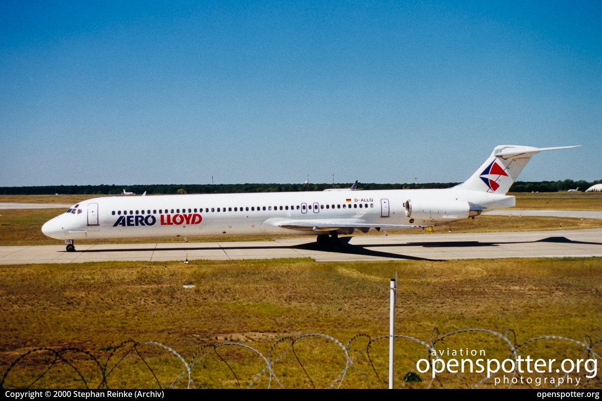 D-ALLQ - Aero Lloyd McDonnell Douglas MD-83 at Berlin-Tegel Airport (TXL/EDDT) taken by Stephan Reinke (Archiv) | openspotter.org | ID: 2346