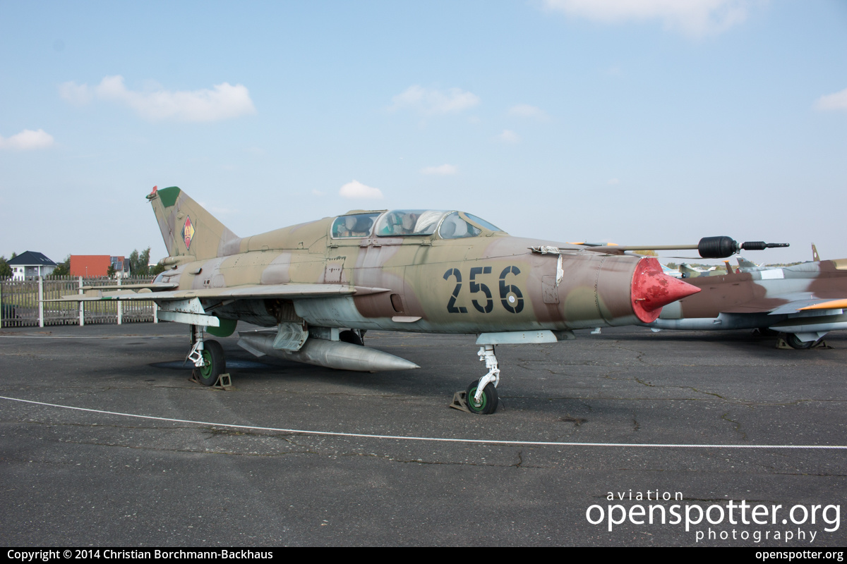 256 - Luftstreitkräfte der DDR (East German Air Force) Mikroyan Gurevich MiG-21UM at RAF Gatow (GWW/EDBG) taken by Christian Borchmann-Backhaus | openspotter.org | ID: 41641