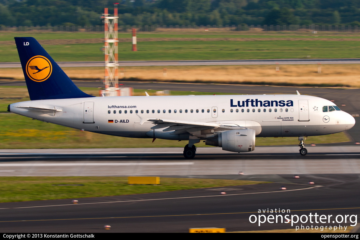 D-AILD - Lufthansa Airbus A319-114 at Düsseldorf International Airport (DUS/EDDL) taken by Konstantin Gottschalk | openspotter.org | ID: 16382