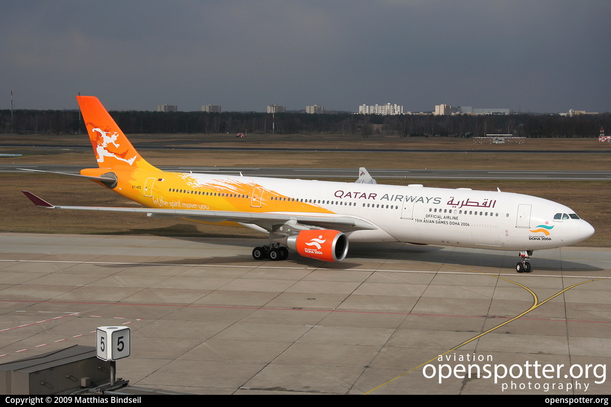 A7-AEE - Qatar Airways Airbus A330-302 at Berlin-Tegel Airport (TXL/EDDT) taken by Matthias Bindseil | openspotter.org | ID: 21627
