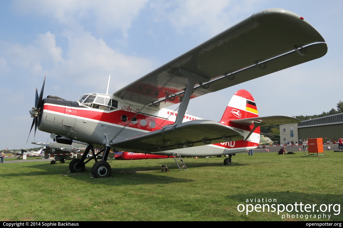 D-FOND - Private / Untitled Antonov An-2TP (PZL An-2TP) at RAF Gatow (GWW/EDBG) taken by Sophie Backhaus | openspotter.org | ID: 18190