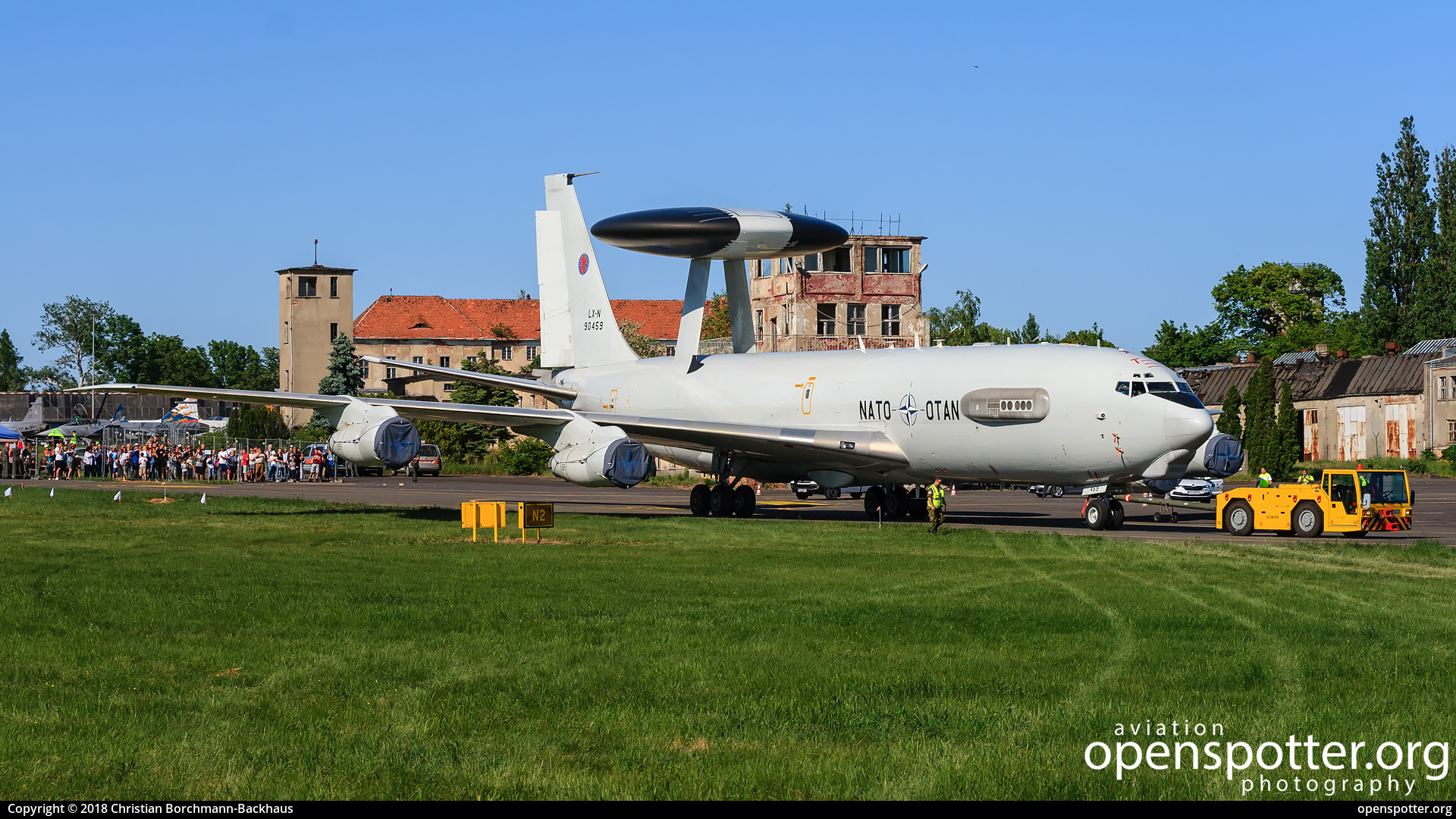 LX-N90459 - NATO / OTAN	 Boeing E-3A Sentry (707-300) at Poznan-Lawica (POZ/EPPO) taken by Christian Borchmann-Backhaus | openspotter.org | ID: 86542