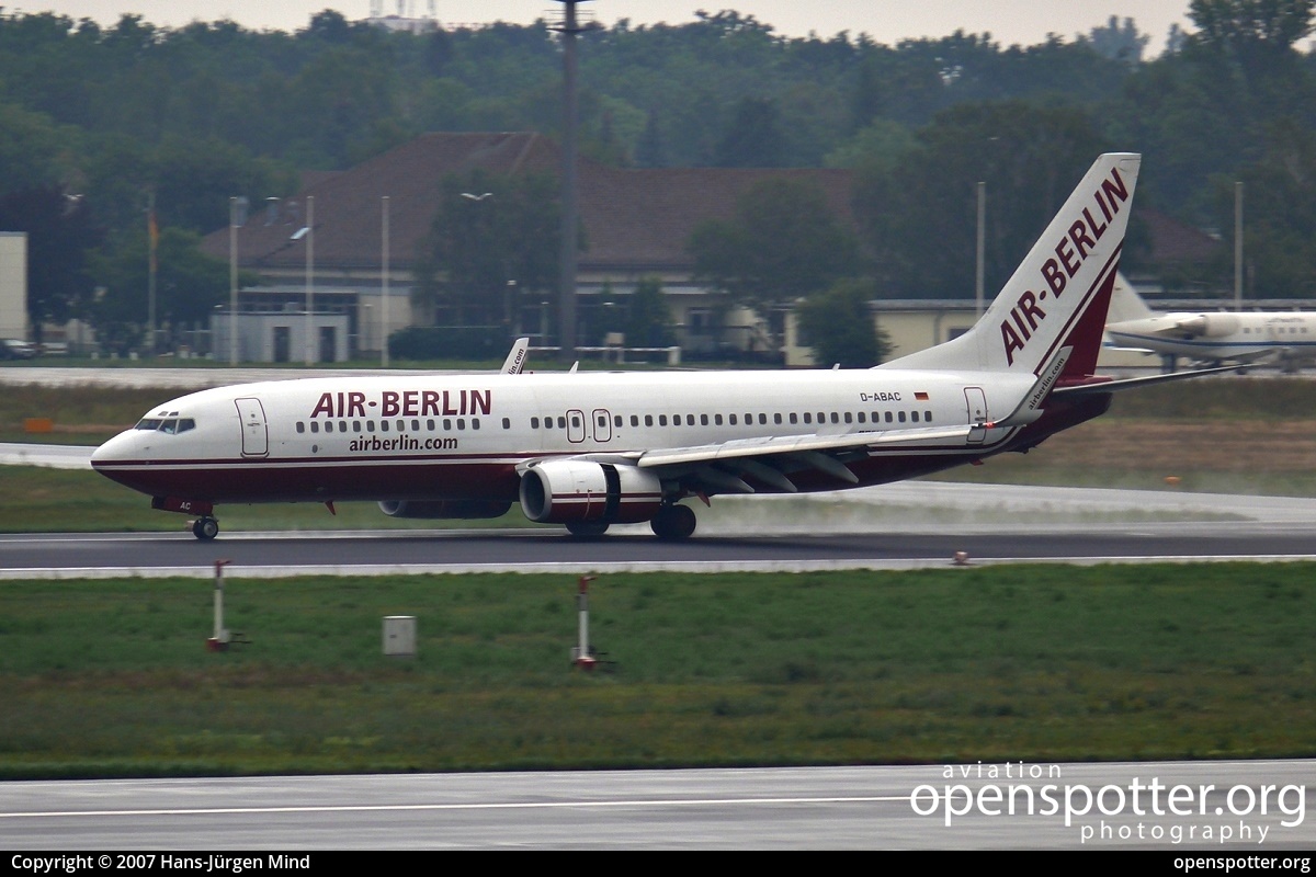 D-ABAC - Air Berlin Boeing 737-86J(WL) at Berlin-Tegel Airport (TXL/EDDT) taken by Hans-Jürgen Mind | openspotter.org | ID: 40692