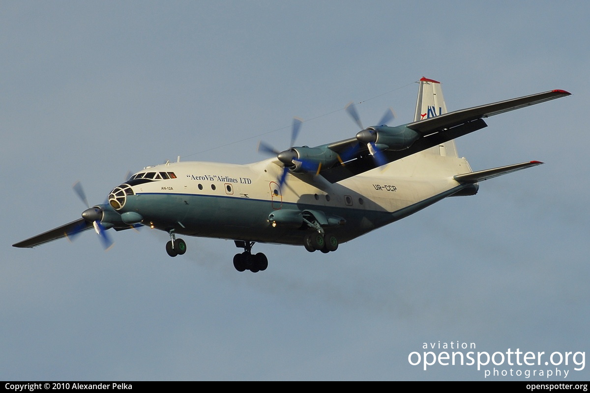 UR-CCP - Aerovis Airlines Antonov An-12A at Berlin-Schönefeld International Airport (SXF/EDDB) taken by Alexander Pelka | openspotter.org | ID: 10701
