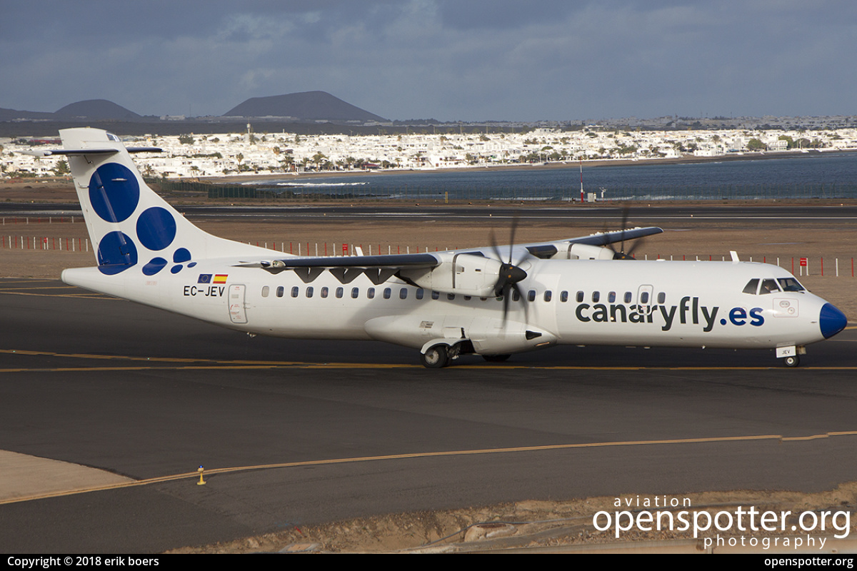 EC-JEV - Canary Fly ATR 72-500 (72-212A) at Lanzarote Airport (ACE/GCRR) taken by erik boers | openspotter.org | ID: 57805