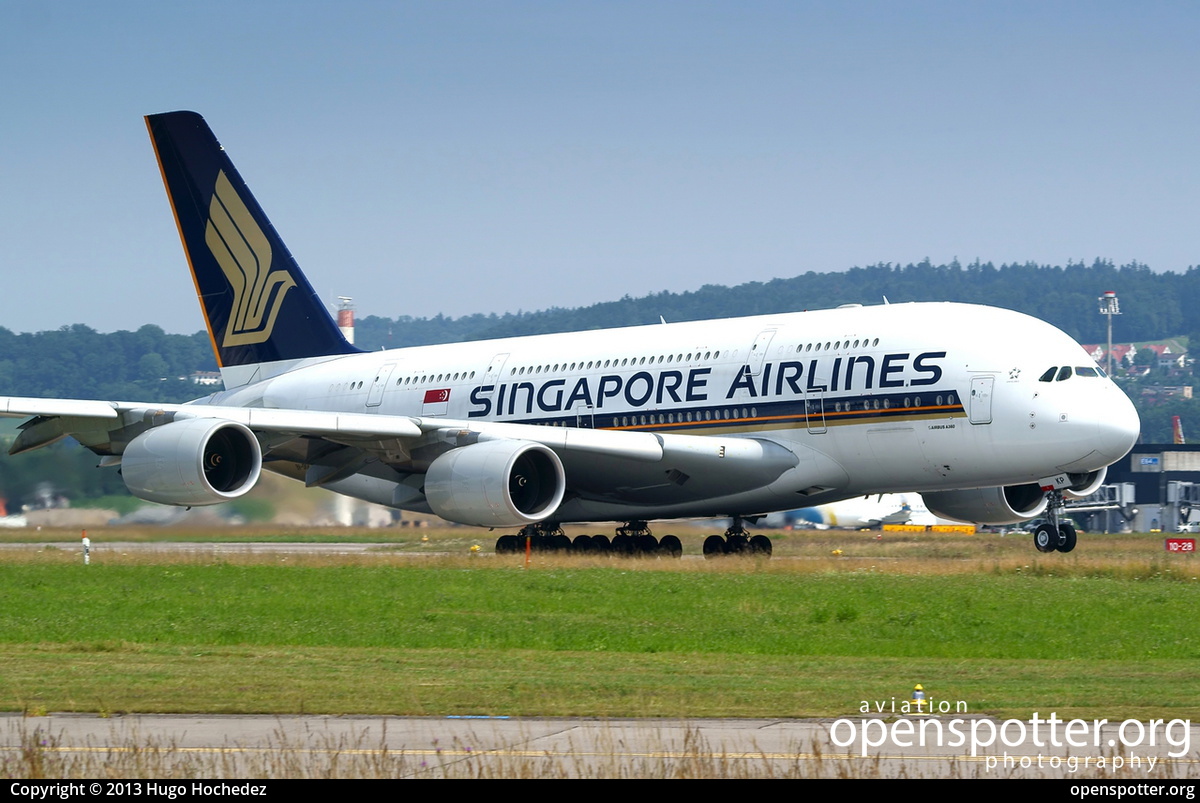 9V-SKP - Singapore Airlines Airbus A380-841 at Zurich International Airport (ZRH/LSZH) taken by Hugo Hochedez | openspotter.org | ID: 8251