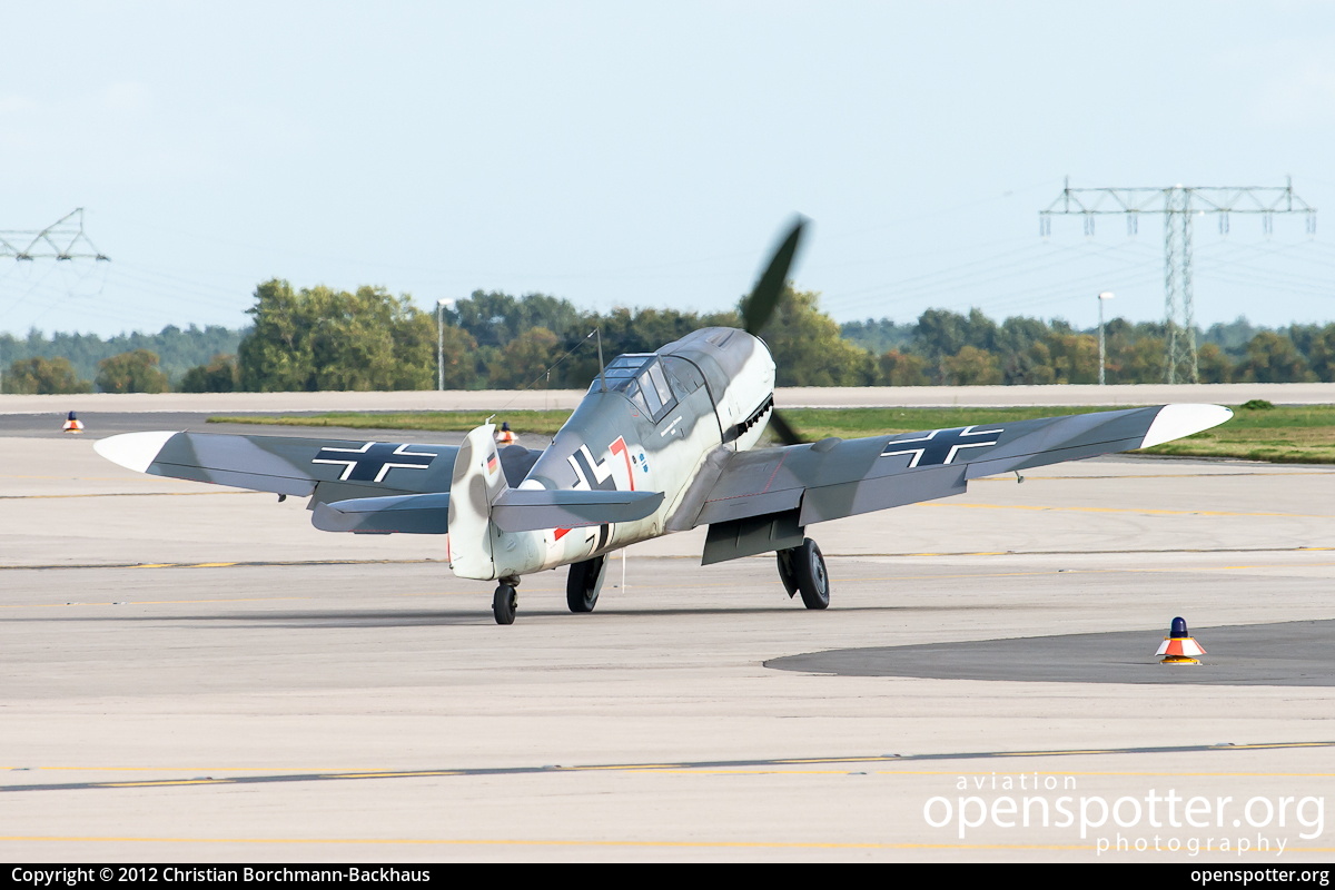 D-FWME - Messerschmitt Stiftung Messerschmitt Bf-109 G4 at Berlin-Schönefeld International Airport (SXF/EDDB) taken by Christian Borchmann-Backhaus | openspotter.org | ID: 4203