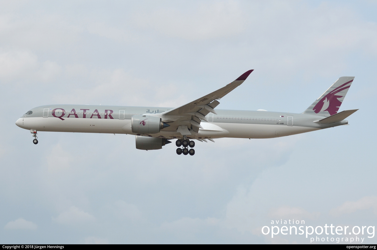 A7-ANB - Qatar Airways Airbus A350-1041 at Frankfurt International Airport (FRA/EDDF) taken by Jürgen Hennings | openspotter.org | ID: 57536