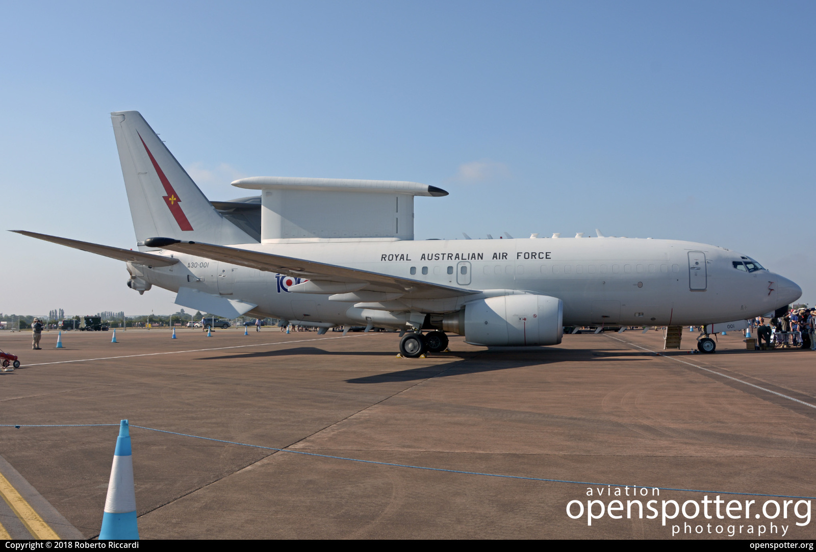 A30-001 - Royal Australian Air Force Boeing 737-7ES Wedgetail at RAF Fairford (FFD/EGVA) taken by Roberto Riccardi | openspotter.org | ID: 88928