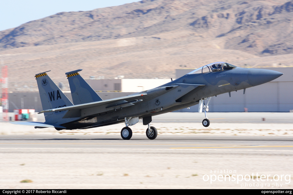 83-0019 - US Airforce (USAF) McDonnell Douglas F-15C Eagle at Nellis Air Force Base (LSV/KLSV) taken by Roberto Riccardi | openspotter.org | ID: 52811