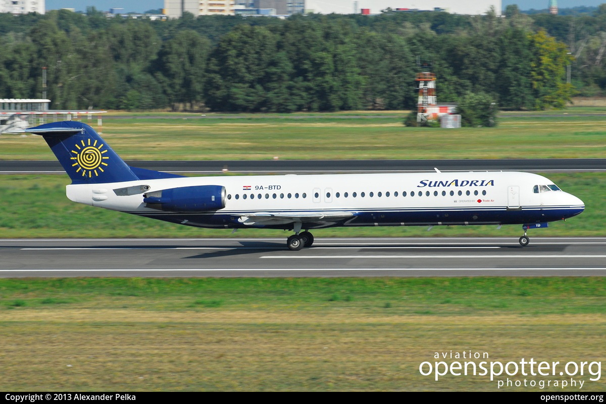 9A-BTD - Trade Air Fokker F100 at Berlin-Tegel Airport (TXL/EDDT) taken by Alexander Pelka | openspotter.org | ID: 9096