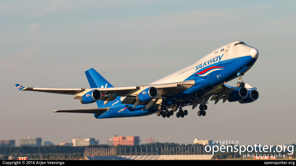 4K-SW888 - Silk Way Airlines Boeing 747-4R7F at Schiphol Airport (AMS/EHAM) taken by Arjen Veeninga | openspotter.org | ID: 38350
