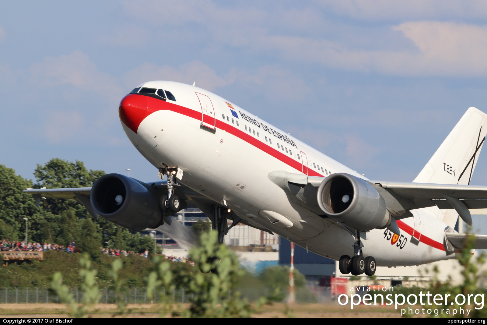 T.22-1 - Spanish Air Force (Fuerza Aerea Española) Airbus A310-304 at Hamburg Airport (Fuhlsbüttel Airport) (HAM/EDDH) taken by Olaf Bischof | openspotter.org | ID: 44286