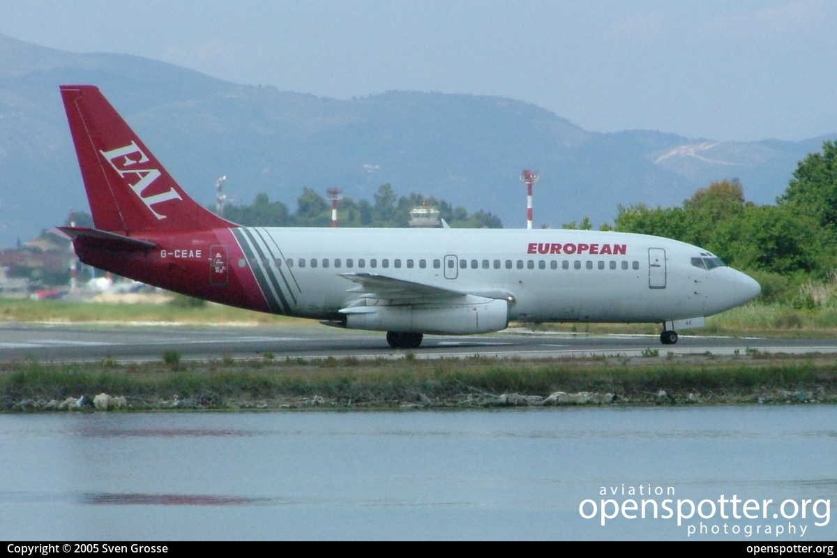G-CEAE - European Aircharter Boeing 737-229(A) at Ioannis Kapodistrias International Airport (Corfu International Airport) (CFU/LGKR) taken by Sven Grosse | openspotter.org | ID: 34856