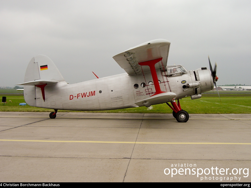 D-FWJM - Freunde der Antonow EV Antonov An-2 (PZL An-2) at Berlin-Schönefeld International Airport (SXF/EDDB) taken by Christian Borchmann-Backhaus | openspotter.org | ID: 405