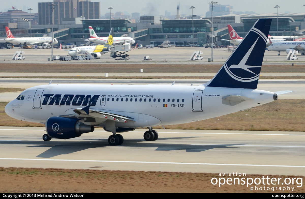 YR-ASD - Tarom Airbus A318-111 at Atatürk International Airport (Yesilköy International) (IST/LTBA) taken by Mehrad Andrew Watson | openspotter.org | ID: 8812