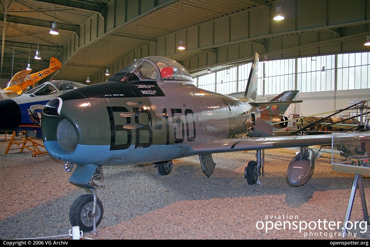 BB-150 - German Air Force (Luftwaffe) North American F-86F Sabre at RAF Gatow (GWW/EDBG) taken by VG Archiv | openspotter.org | ID: 69372