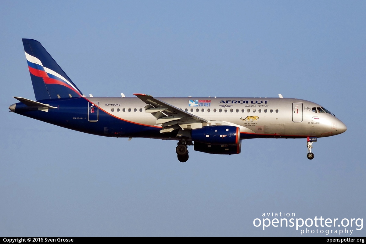 RA-89043 - Aeroflot Russian Airlines Sukhoi Superjet 100-95B at Berlin-Schönefeld International Airport (SXF/EDDB) taken by Sven Grosse | openspotter.org | ID: 27503