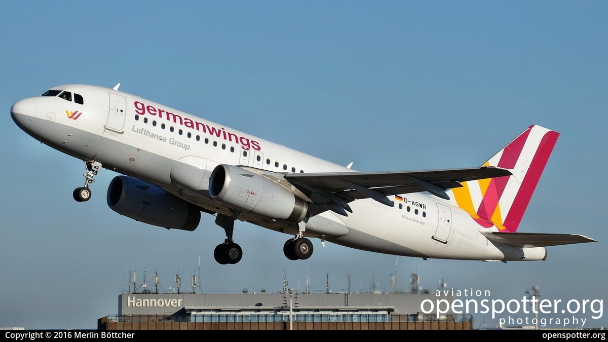 D-AGWR - Germanwings Airbus A319-132 at Hanover-Langenhagen Airport (HAJ/EDDV) taken by Merlin Böttcher | openspotter.org | ID: 37183