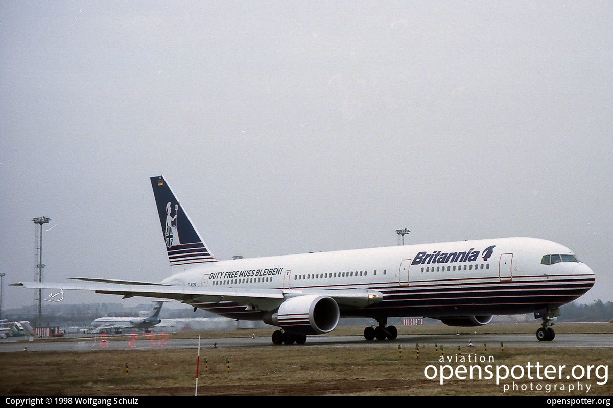 D-AGYA - Britannia Airways Germany Boeing 767-304(ER) at Berlin-Schönefeld International Airport (SXF/EDDB) taken by Wolfgang Schulz | openspotter.org | ID: 2128