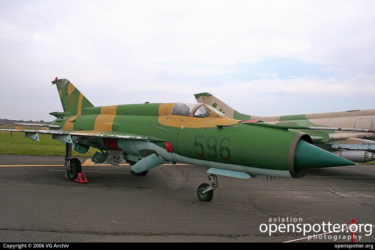 596 - Luftstreitkräfte der DDR (East German Air Force) Mikroyan Gurevich MiG-21MF at RAF Gatow (GWW/EDBG) taken by VG Archiv | openspotter.org | ID: 69848