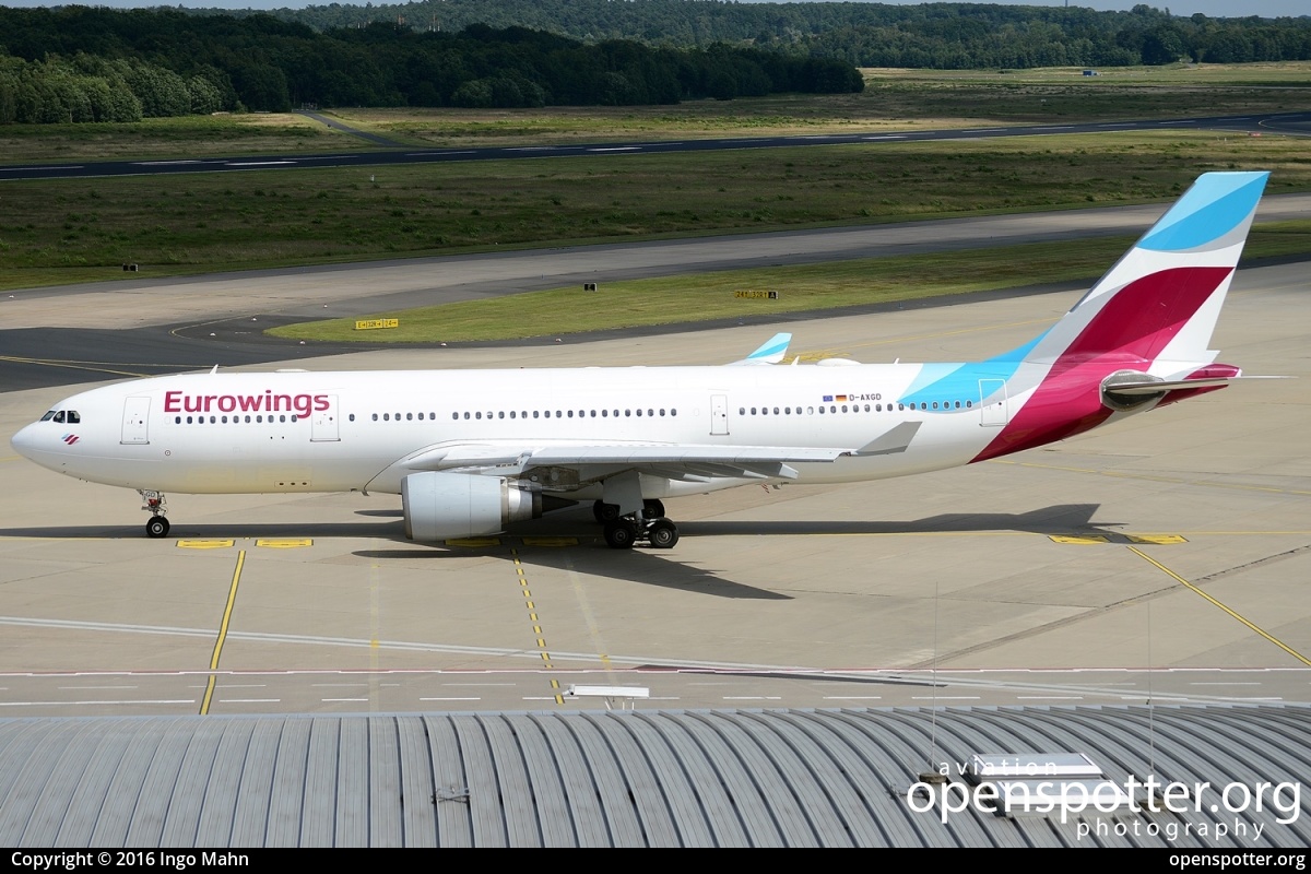 D-AXGD - Eurowings Airbus A330-203 at Cologne Bonn Airport (Köln/Bonn - Konrad Adenauer) (CGN/EDDK) taken by Ingo Mahn | openspotter.org | ID: 40383