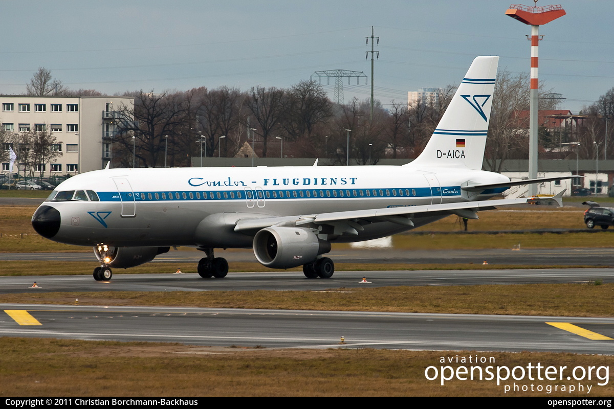 D-AICA - Condor Berlin Airbus A320-212 at Berlin-Schönefeld International Airport (SXF/EDDB) taken by Christian Borchmann-Backhaus | openspotter.org | ID: 2152
