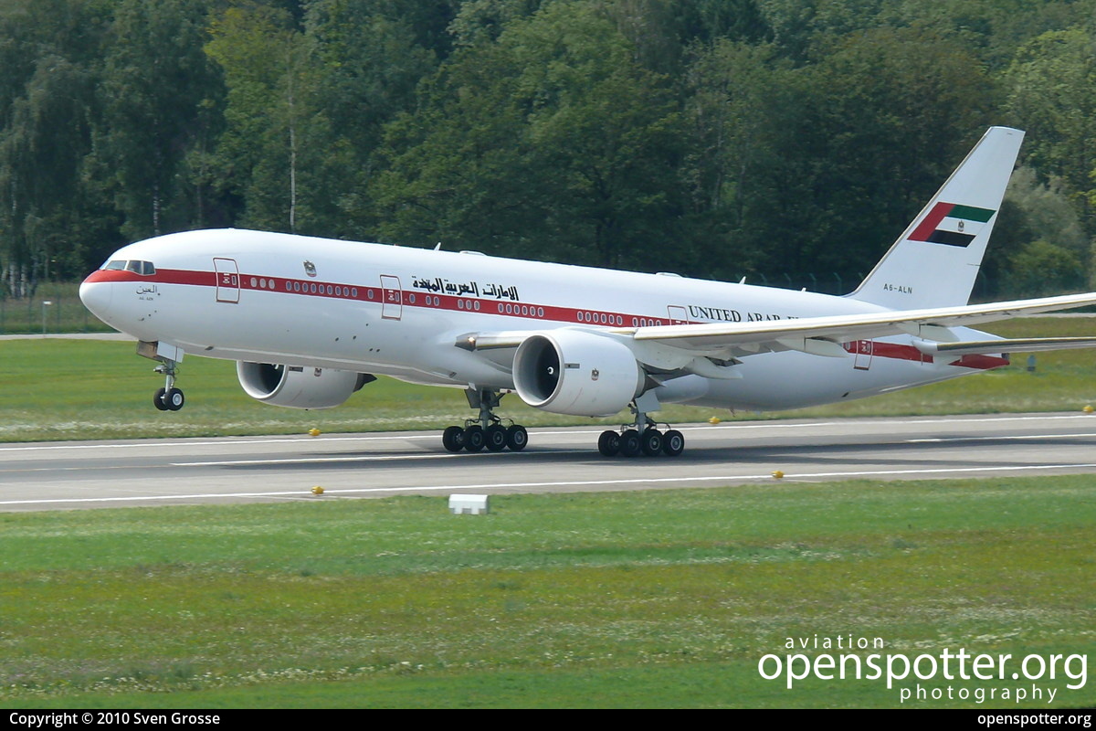 A6-ALN - Abu Dhabi Amiri Flight Boeing 777-2AN(ER) at Zurich International Airport (ZRH/LSZH) taken by Sven Grosse | openspotter.org | ID: 1953