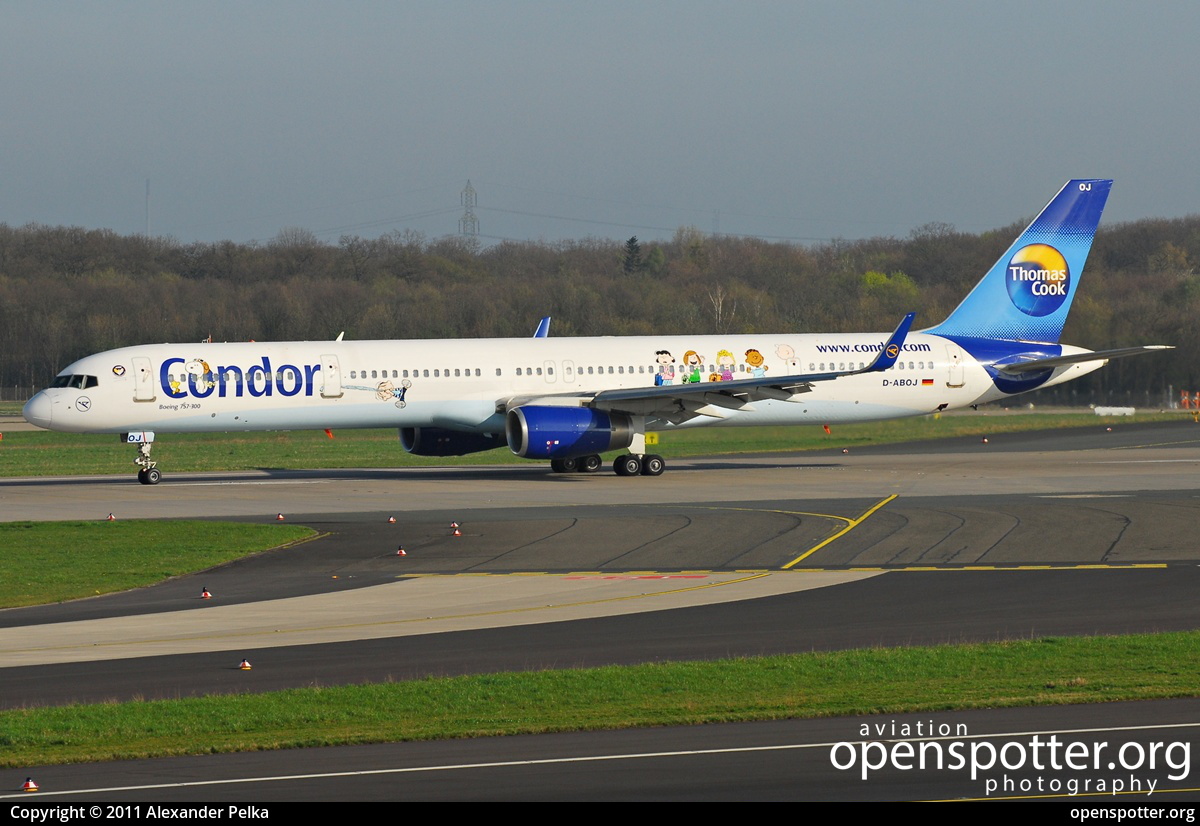 D-ABOJ - Condor Boeing 757-330(WL) at Düsseldorf International Airport (DUS/EDDL) taken by Alexander Pelka | openspotter.org | ID: 9187