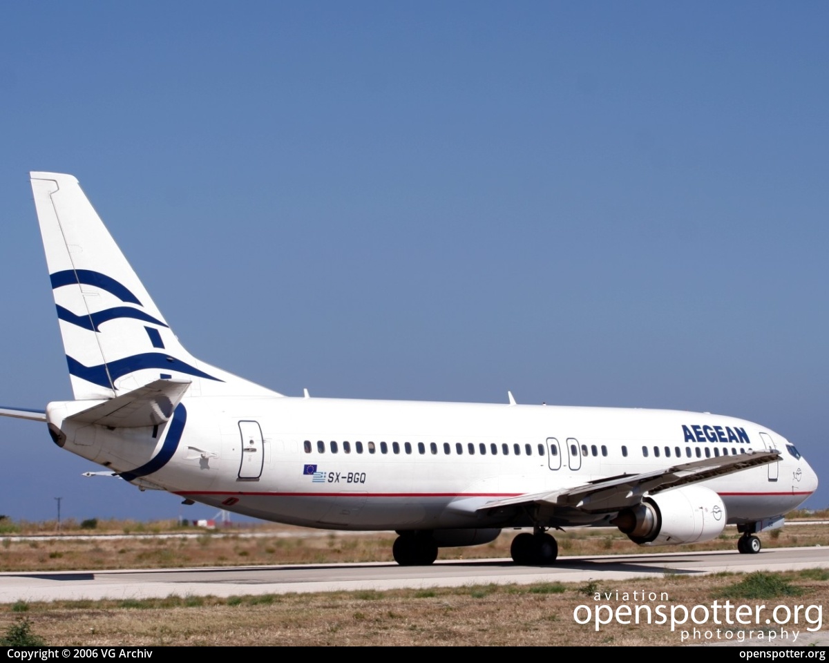 SX-BGQ - Aegean Airlines Boeing 737-4Y0 at Rhodes International Airport, Diagoras (RHO/LGRP) taken by VG Archiv | openspotter.org | ID: 68922