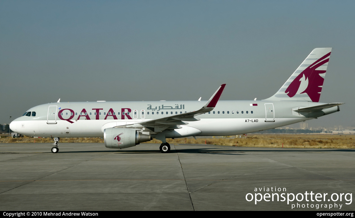 A7-LAD - Qatar Airways Airbus A320-214(WL) at Maschhad International Airport (MHD/OIMM) taken by Mehrad Andrew Watson | openspotter.org | ID: 70413