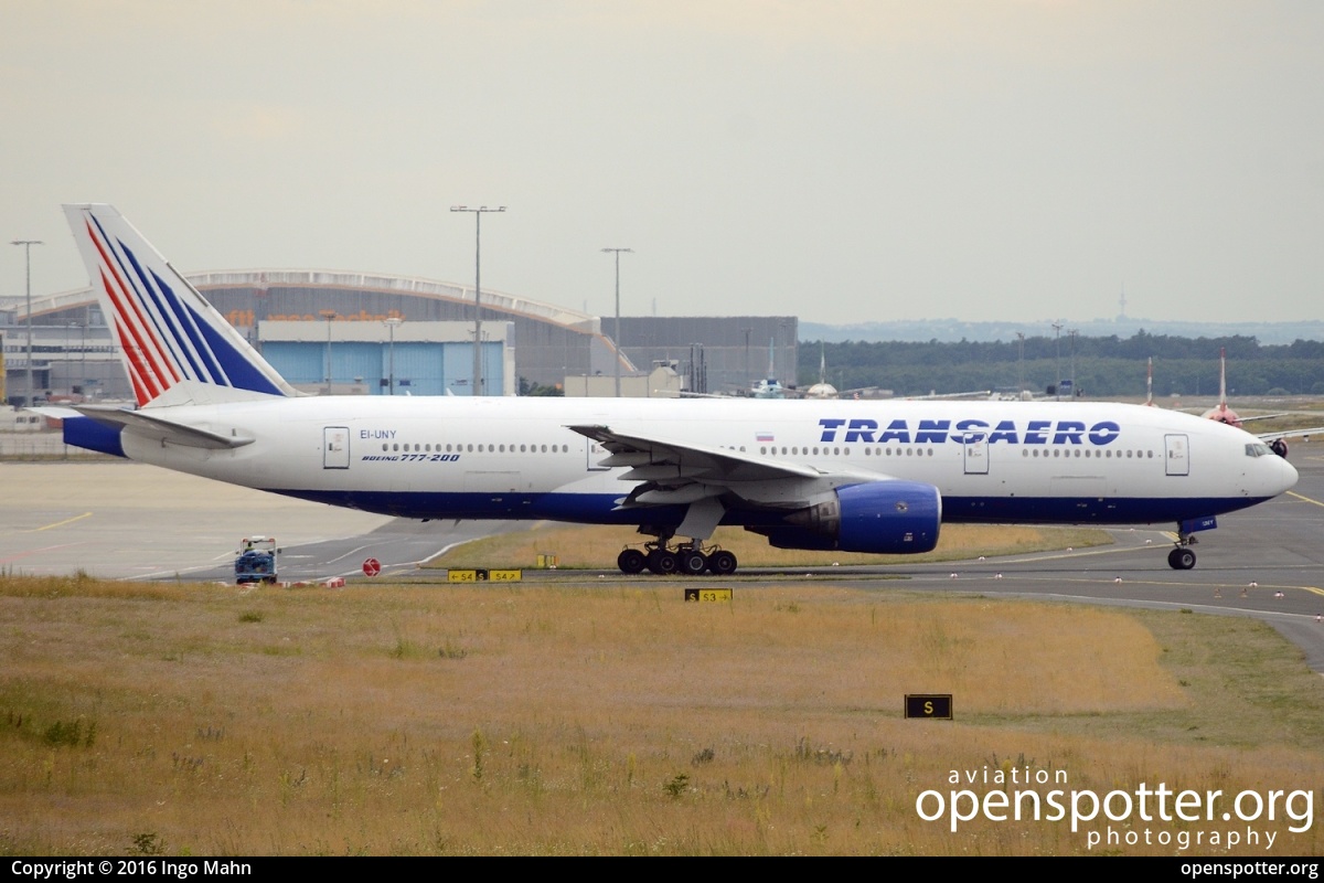 EI-UNY - Transaero Airlines Boeing 777-222 at Frankfurt International Airport (FRA/EDDF) taken by Ingo Mahn | openspotter.org | ID: 40265