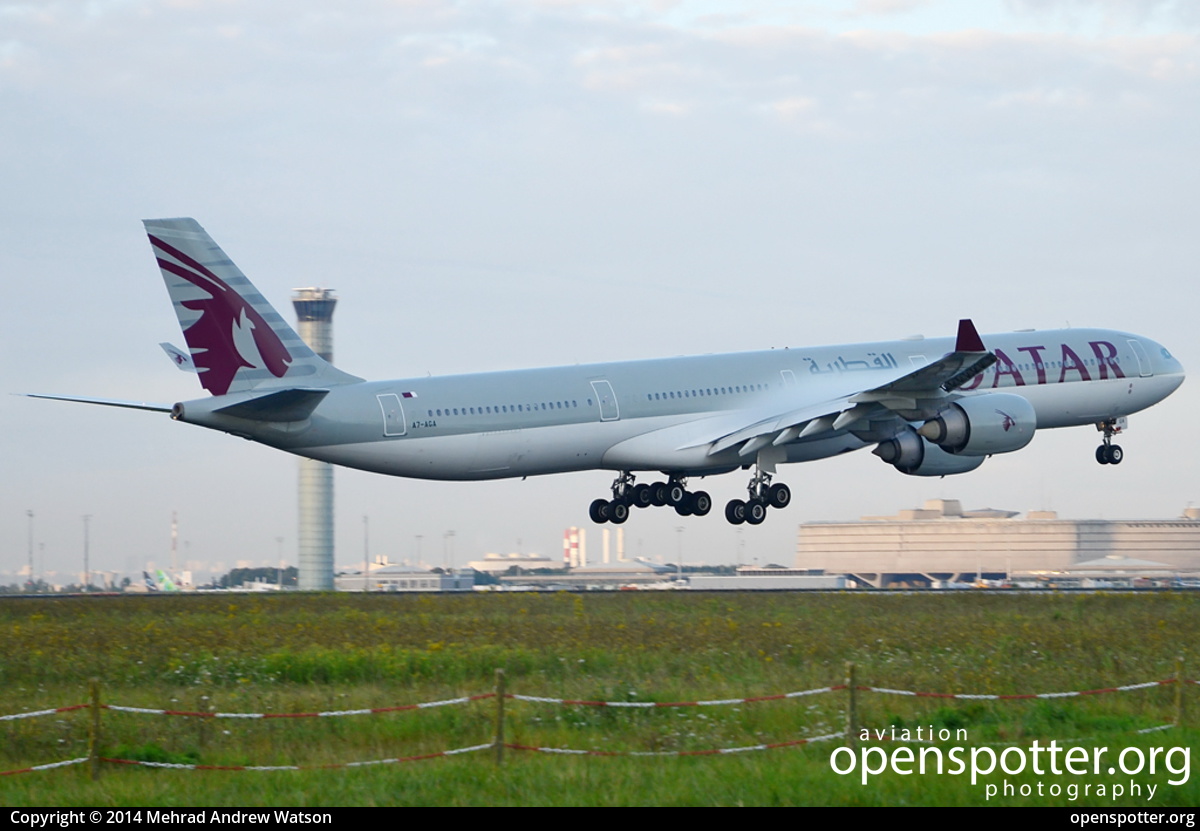 A7-AGA - Qatar Airways Airbus A340-642 at Charles de Gaulle International Airport (Roissy Airport) (CDG/LFPG) taken by Mehrad Andrew Watson | openspotter.org | ID: 18252