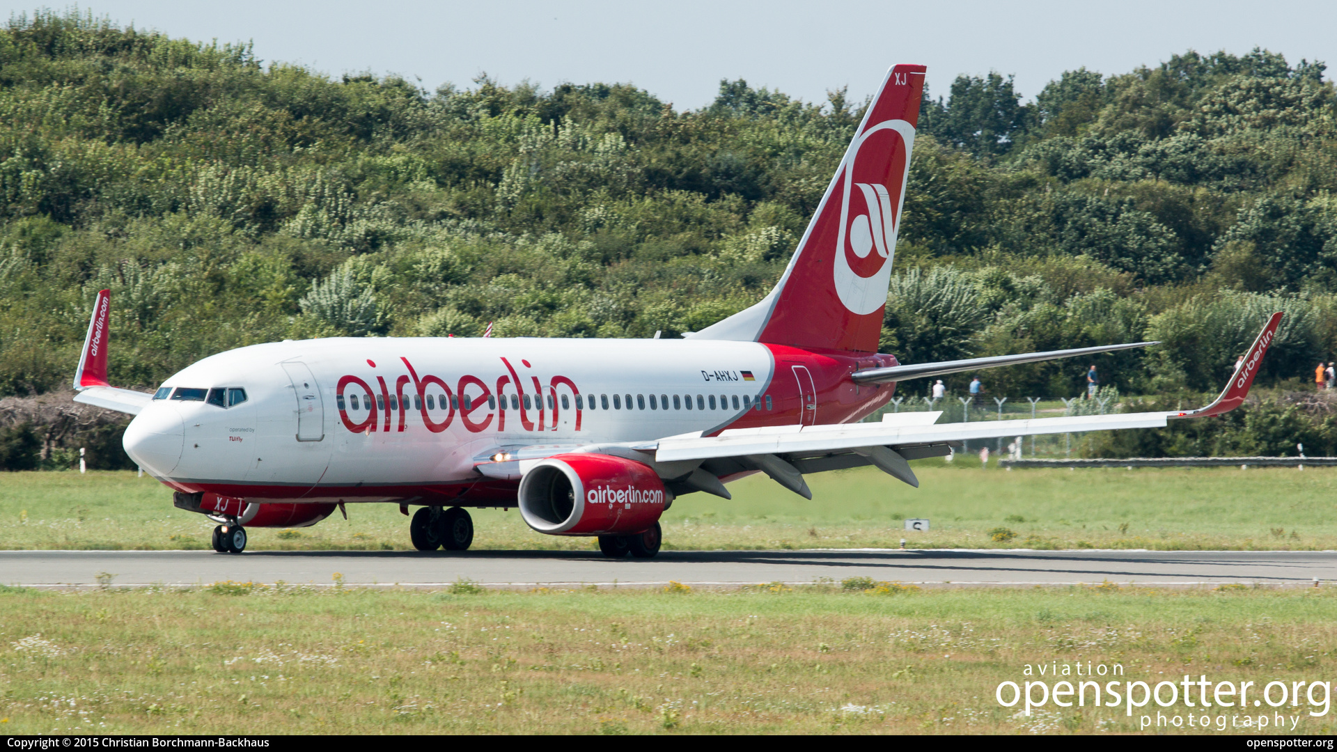 D-AHXJ - Air Berlin Boeing 737-7K5(WL) at Hamburg Airport (Fuhlsbüttel Airport) (HAM/EDDH) taken by Christian Borchmann-Backhaus | openspotter.org | ID: 50056