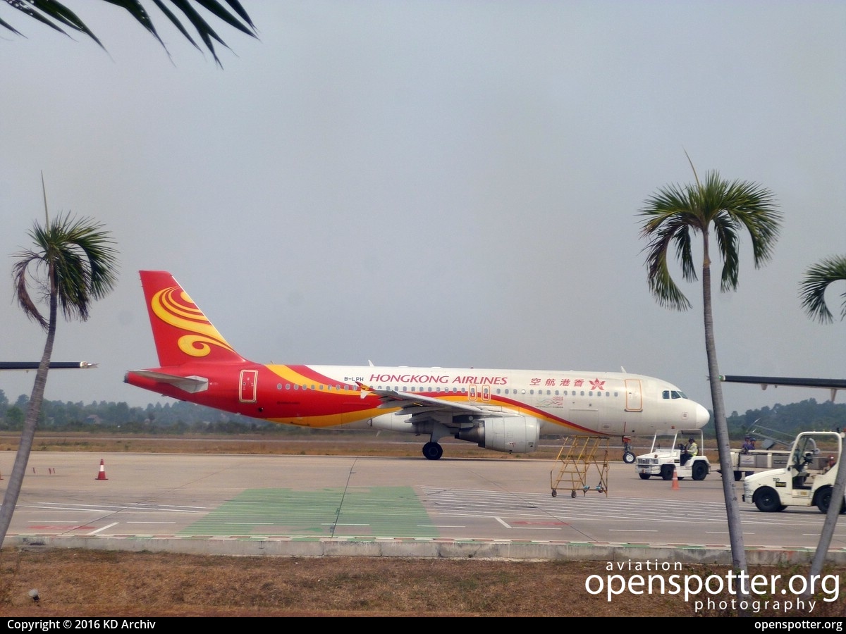 B-LPH - Hong Kong Airlines Airbus A320-214 at Angkor International Airport (REP/VDSR) taken by KD Archiv | openspotter.org | ID: 65831