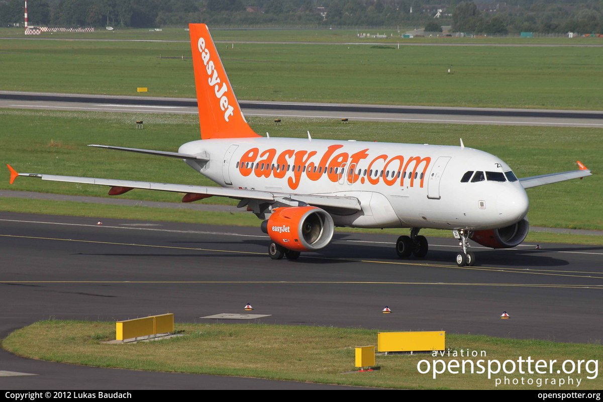 HB-JZI - easyJet Switzerland Airbus A319-111 at Düsseldorf International Airport (DUS/EDDL) taken by Lukas Baudach | openspotter.org | ID: 4020