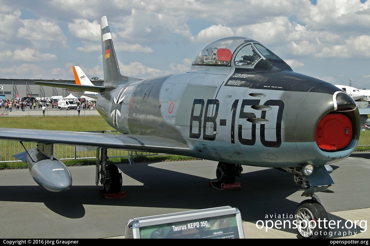 BB-150 - German Air Force (Luftwaffe) North American F-86F Sabre at Berlin-Schönefeld International Airport (SXF/EDDB) taken by Jörg Graupner | openspotter.org | ID: 37538