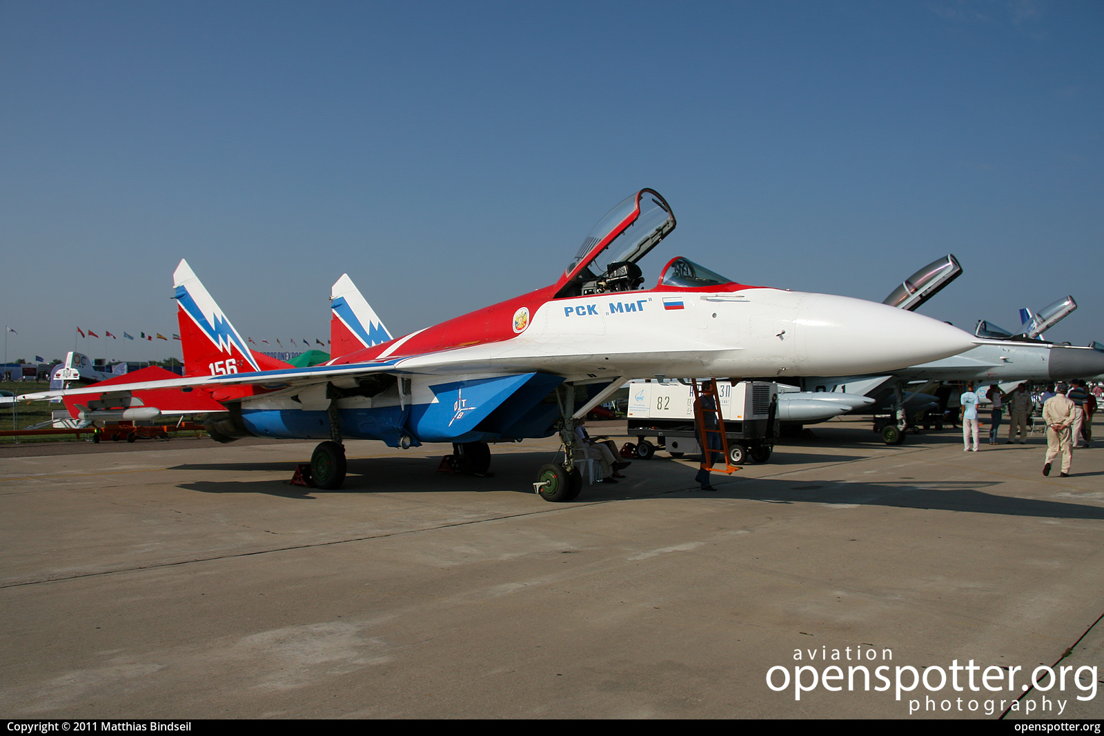 156 (WITHE) - Russian Federation Air Force Mikoyan-Gurevich MiG-29OVT Fulcrum at Zhukovsky International Airport (ZIA/UUBW) taken by Matthias Bindseil | openspotter.org | ID: 45830