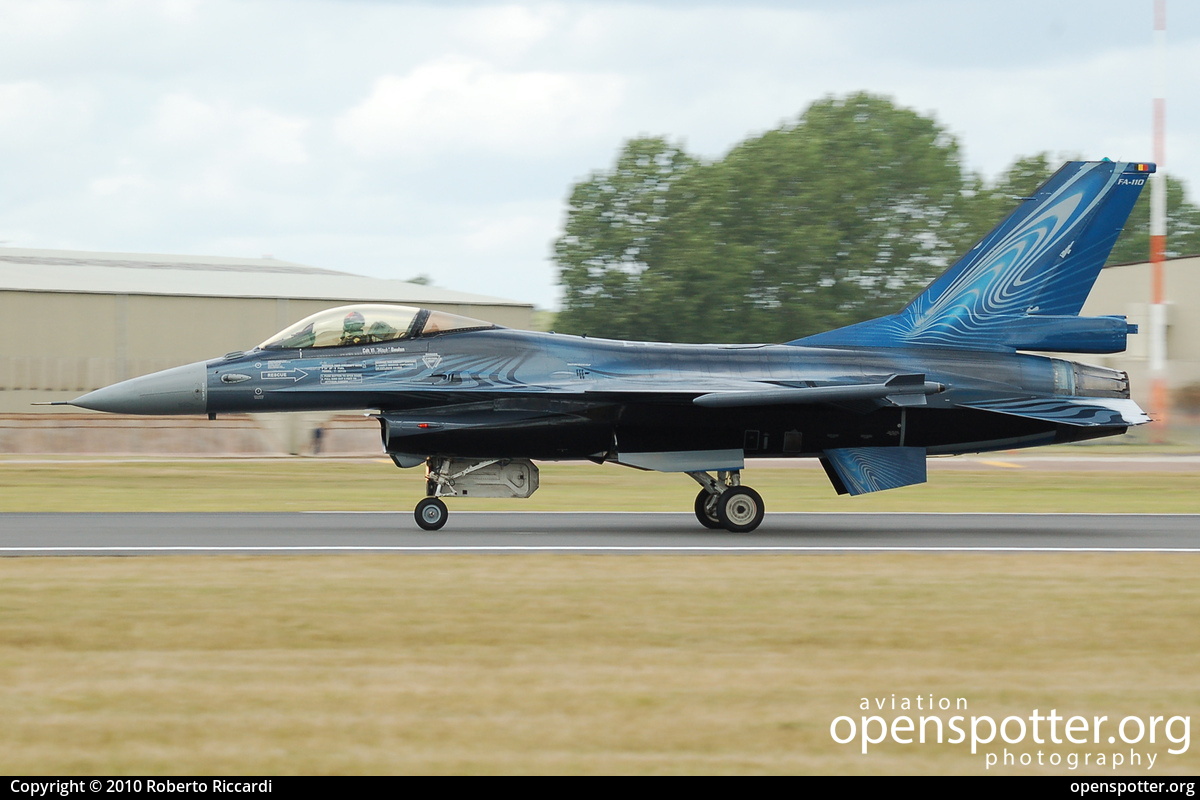 FA-110 - Belgian Air Force SABCA F-16AM Fighting Falcon at RAF Fairford (FFD/EGVA) taken by Roberto Riccardi | openspotter.org | ID: 3554