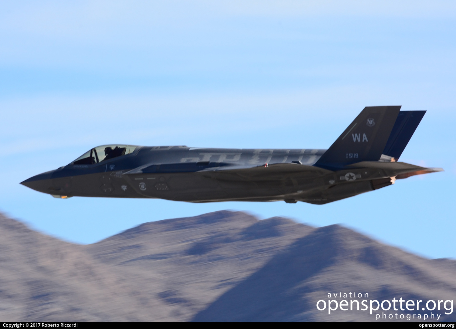 15-5119 - US Airforce (USAF) Lockheed Martin F-35A Lightning II at Nellis Air Force Base (LSV/KLSV) taken by Roberto Riccardi | openspotter.org | ID: 50460