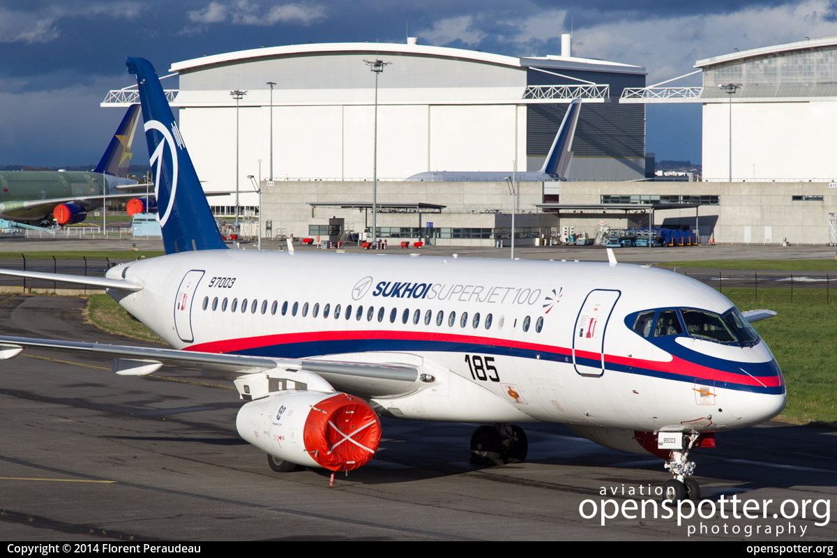 97003 - Sukhoi Design Bureau Company Sukhoi SSJ 100-95 at Toulouse Blagnac International Airport (TLS/LFBO) taken by Florent Peraudeau | openspotter.org | ID: 26261