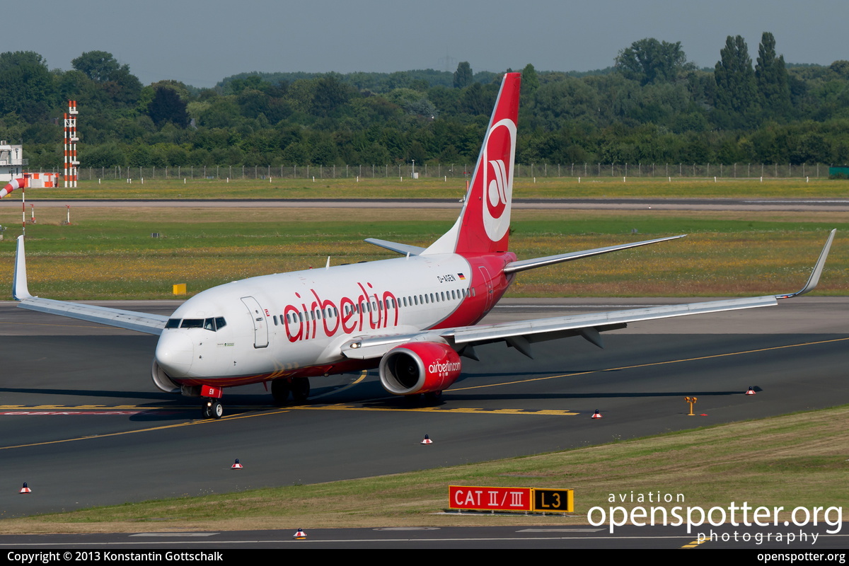 D-AGEN - Air Berlin Boeing 737-75B at Düsseldorf International Airport (DUS/EDDL) taken by Konstantin Gottschalk | openspotter.org | ID: 8701