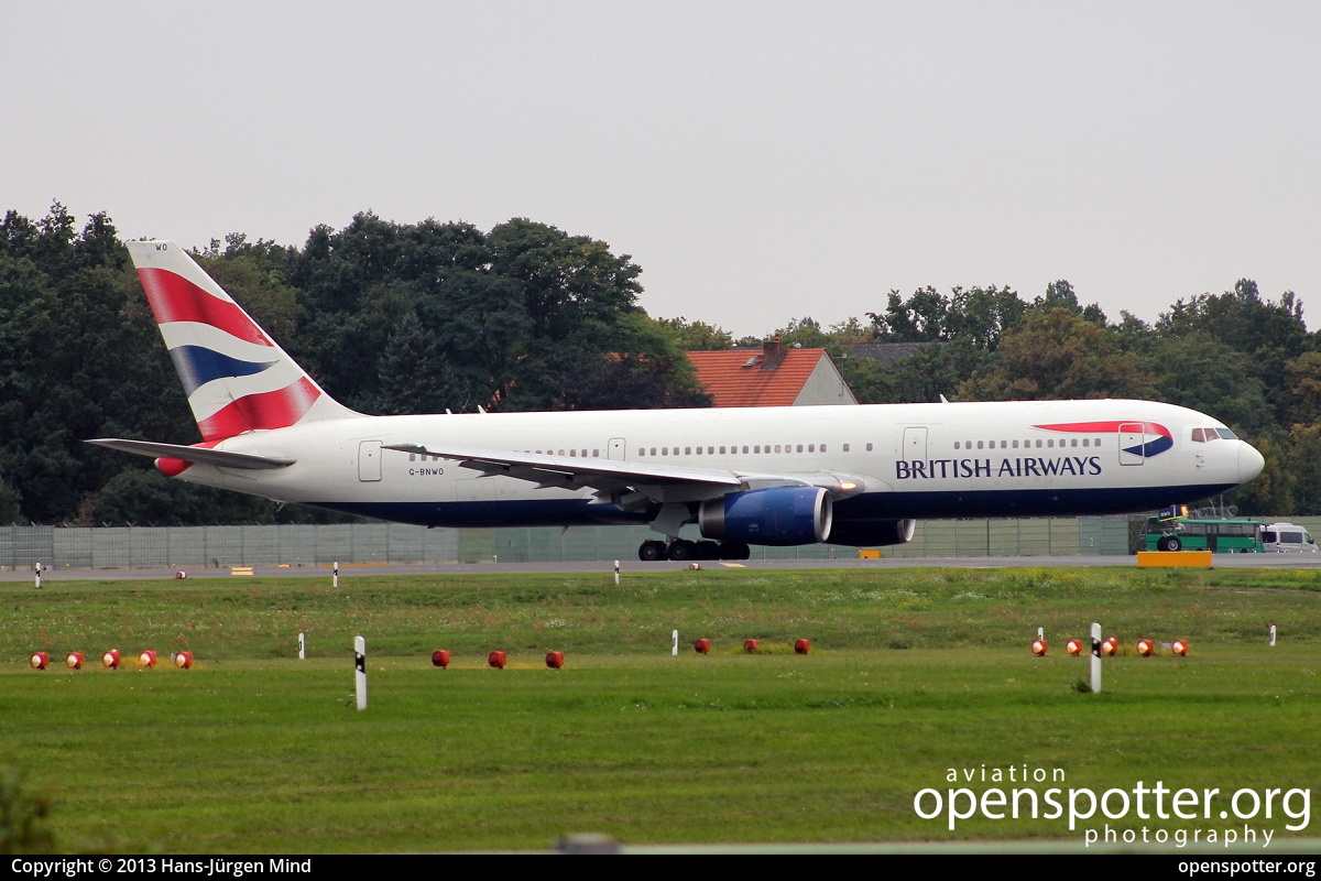 G-BNWO - British Airways Boeing 767-336(ER) at Berlin-Tegel Airport (TXL/EDDT) taken by Hans-Jürgen Mind | openspotter.org | ID: 9141