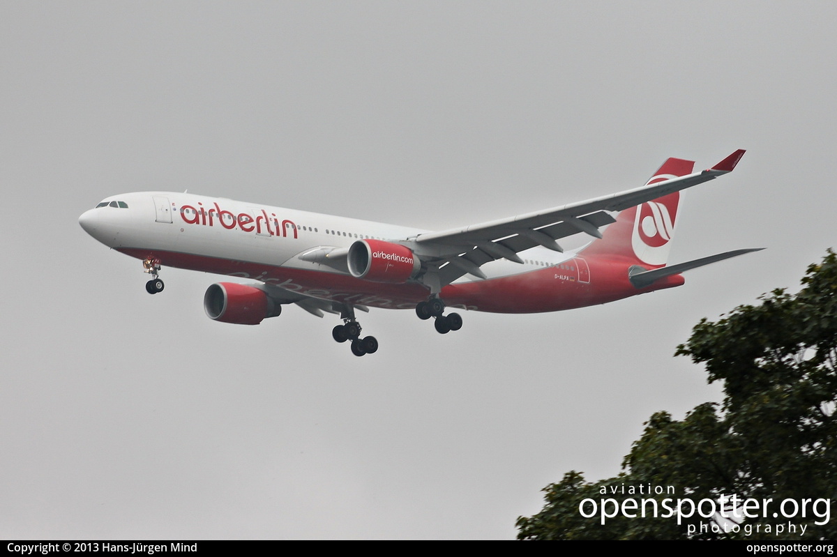 D-ALPA - Air Berlin Airbus A330-223 at Berlin-Tegel Airport (TXL/EDDT) taken by Hans-Jürgen Mind | openspotter.org | ID: 9139