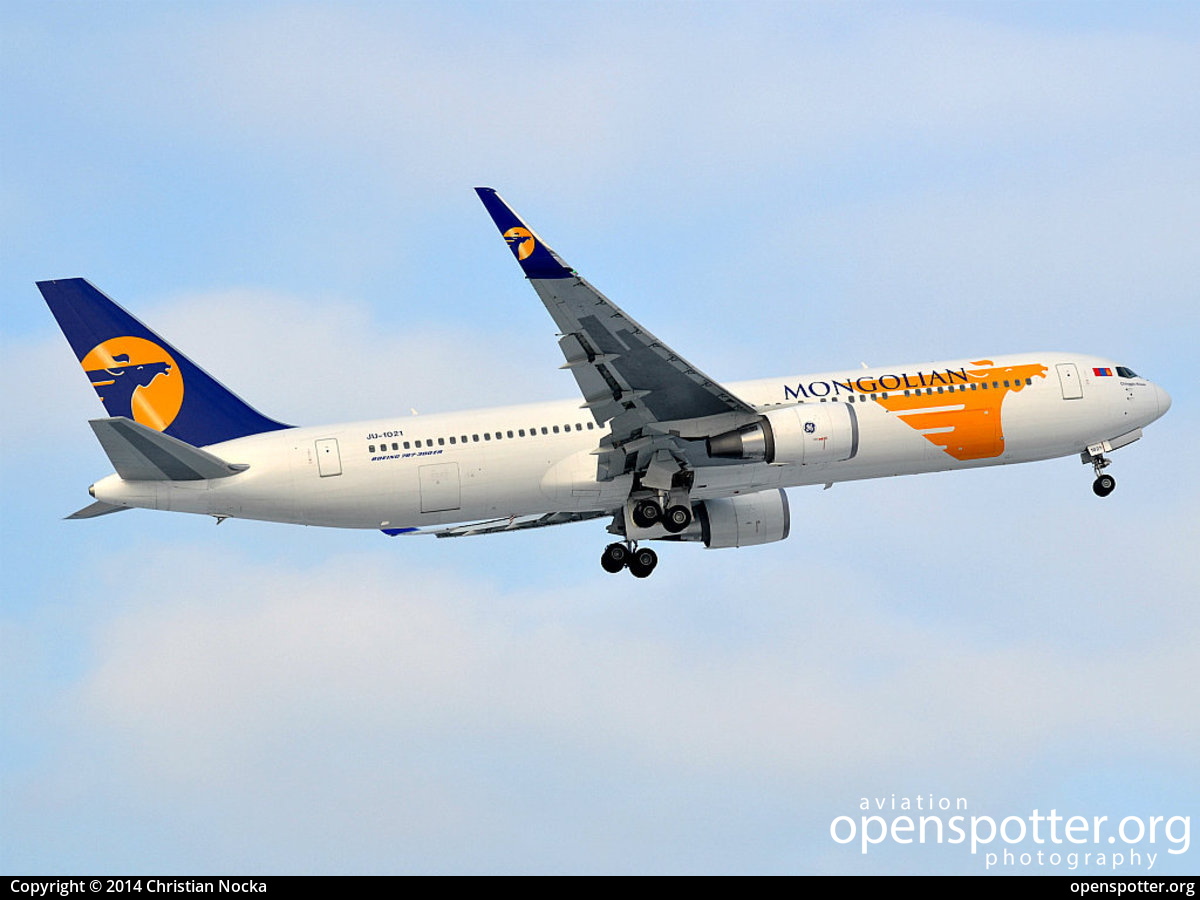 JU-1021 - MIAT - Mongolian Airlines Boeing 767-34G(ER) at Berlin-Tegel Airport (TXL/EDDT) taken by Christian Nocka | openspotter.org | ID: 16429